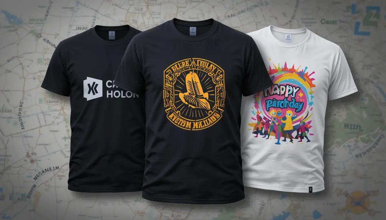 dynamic collage of custom t-shirts
