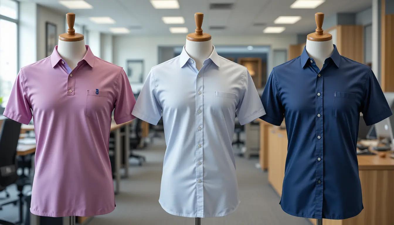 Comparison of different shirt types for insurance staff