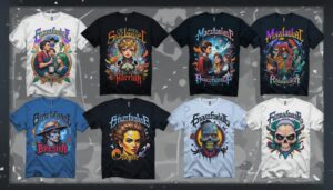 Creative custom t-shirt designs, personalized messages, unique artwork