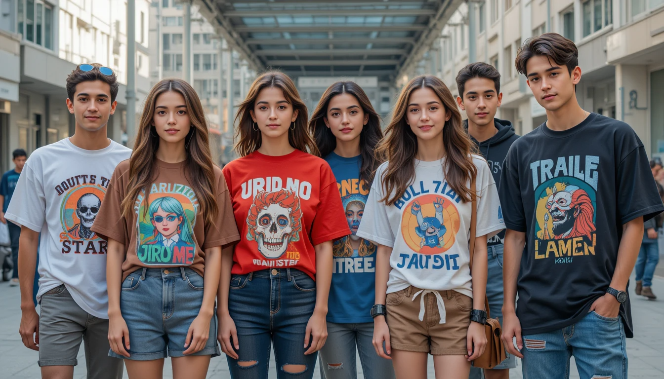 בני נוער מציגים את הטרנדים החמים ביותר בעיצוב חולצות לשנת