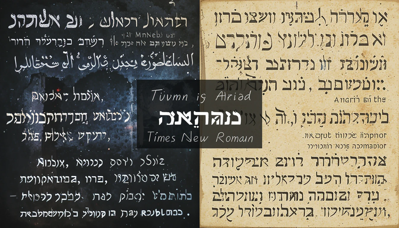 דוגמאות של טקסט בעברית בפונטים שונים