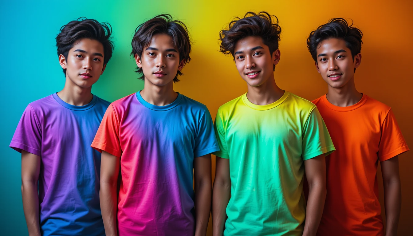 הצבעים החמים של 2025 - גוונים נועזים וגרדיאנטים מרהיבים על חולצות