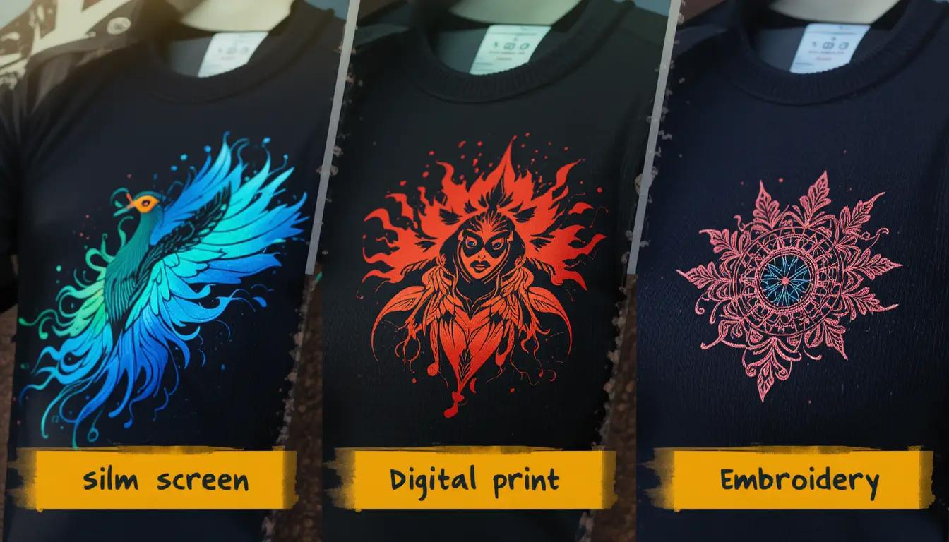 השוואה בין שיטות הדפסה שונות על חולצות ריצה