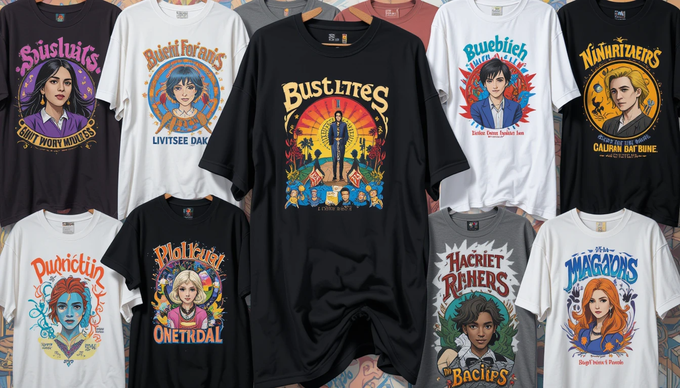 מבחר חולצות אוברסייז עם גרפיקה מגוונת לבני נוער