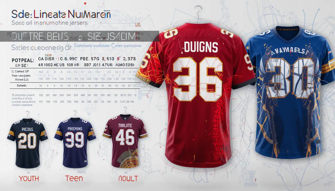 מדריך גדלי מספרים - חולצות בגדלים שונים עם המספרים המתאימים