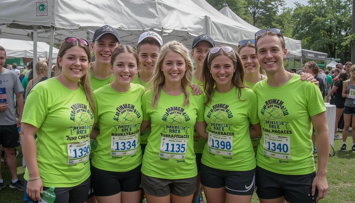 קבוצת ריצה מציגה את החולצות החדשות שלה באירוע גיוס כספים