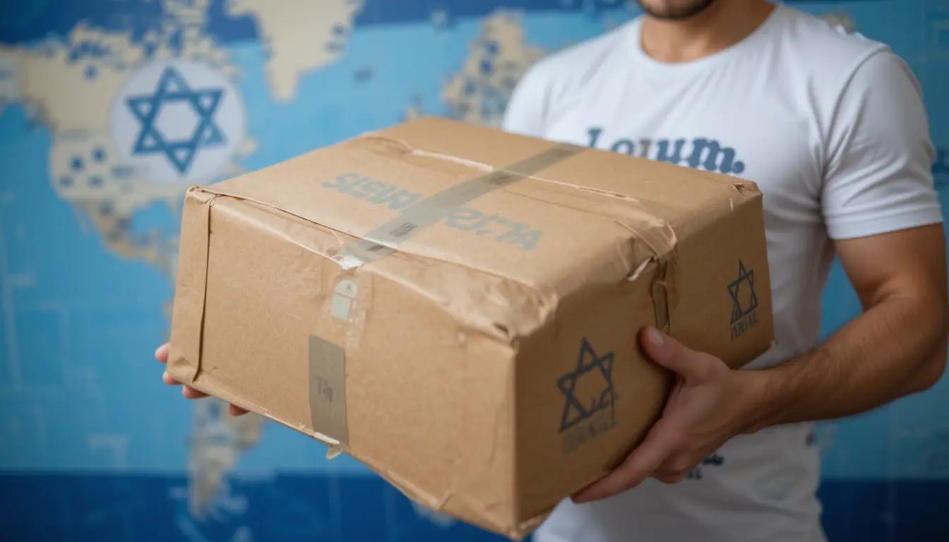שליח מחזיק חולצות מודפסות - שירות משלוח מהיר בכל הארץ