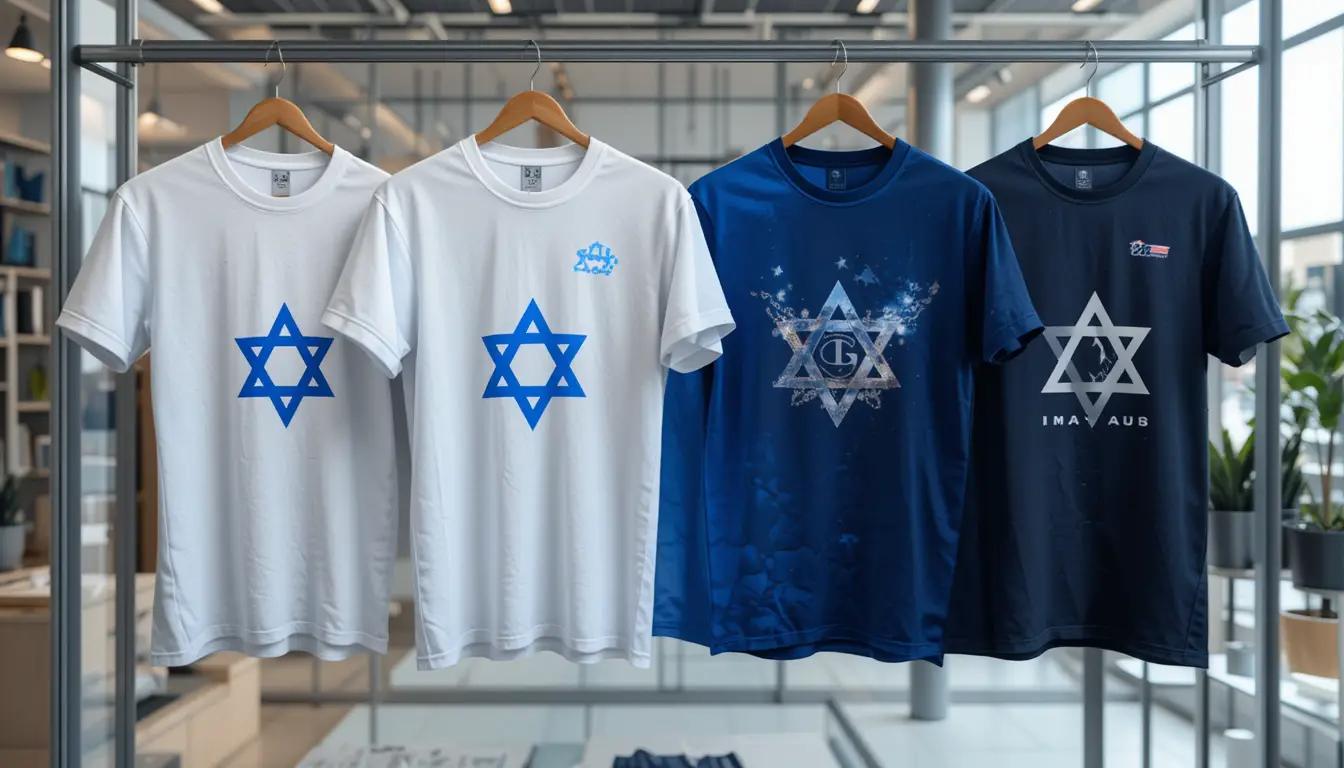 דוגמאות עיצוב חולצות עם לוגו ומידע שונים