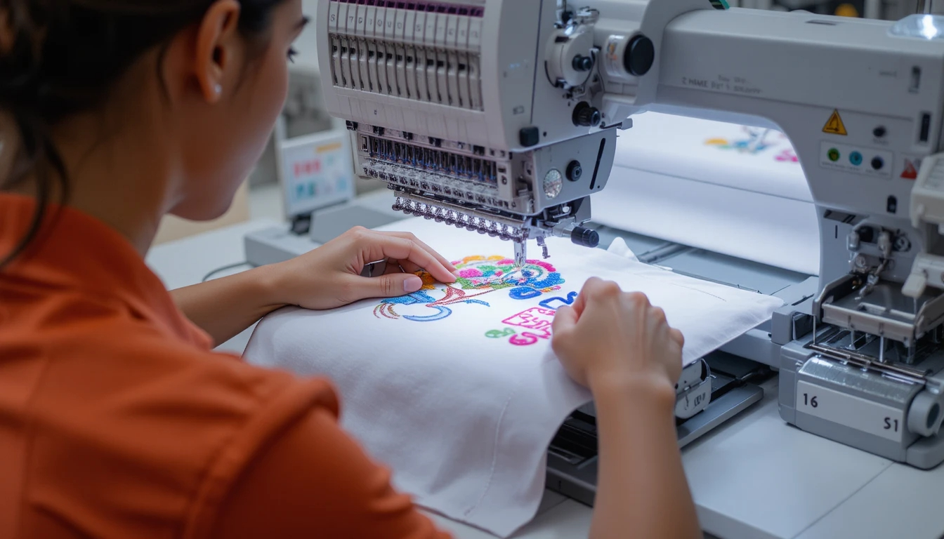 מכונת רקמה ממוחשבת בפעולה