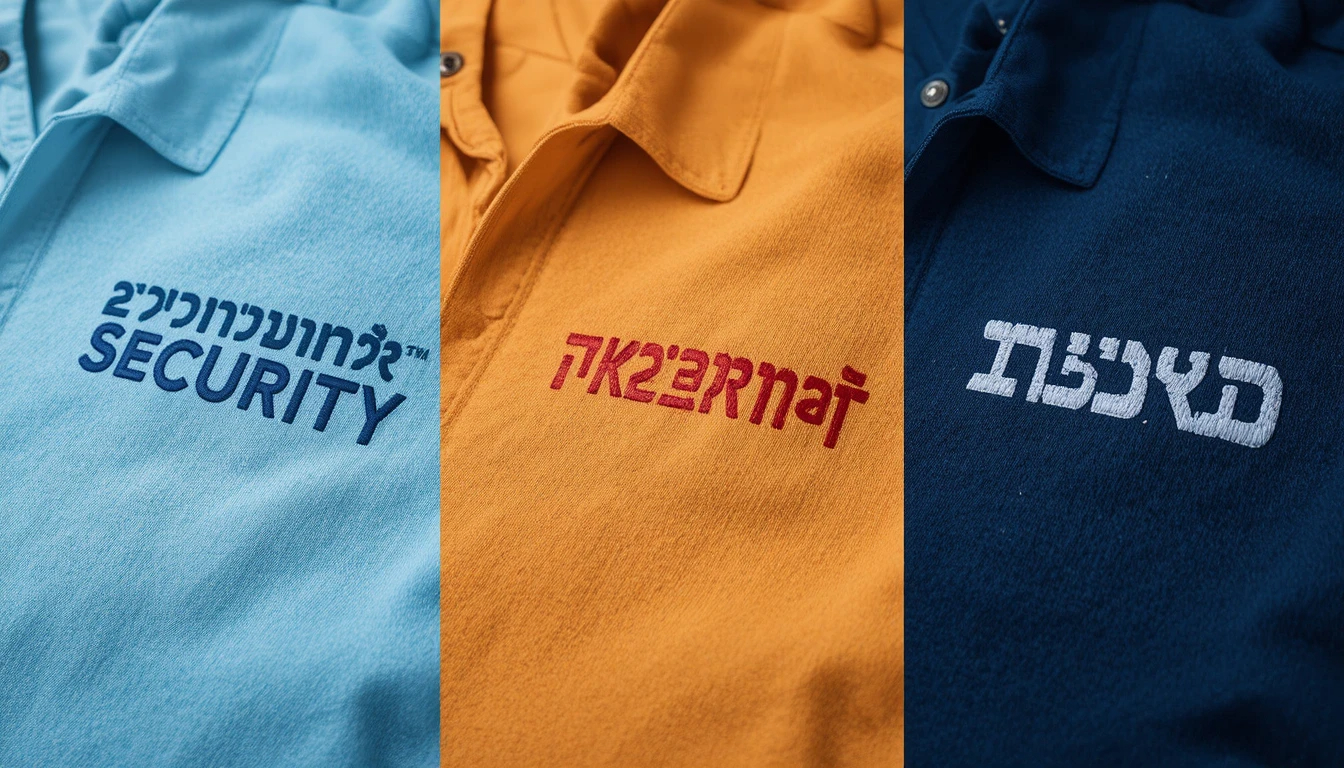 השוואה בין דפוס משי, הדפסה דיגיטלית ורקמה על חולצות אבטחה