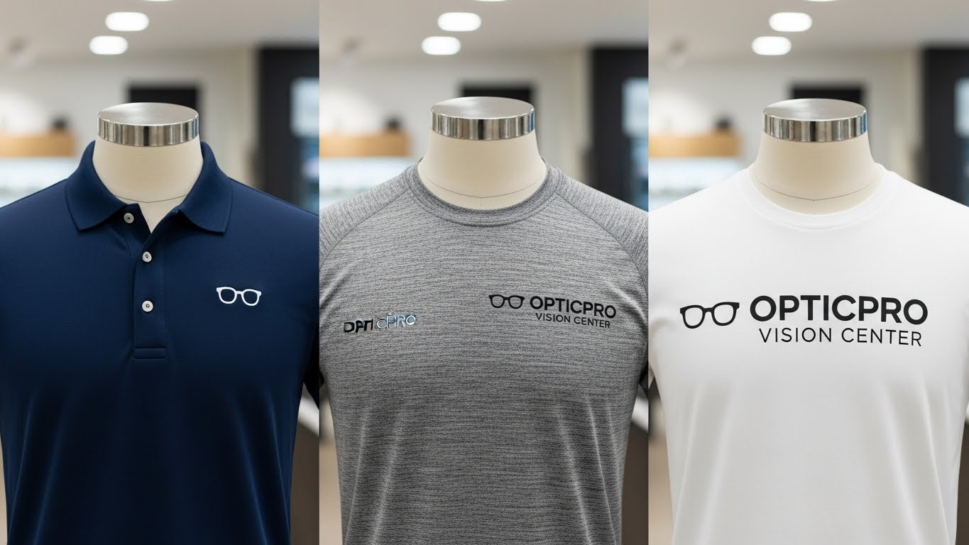 השוואה ויזואלית בין סוגי חולצות – פולו, דריפיט וטי-שירט כותנה