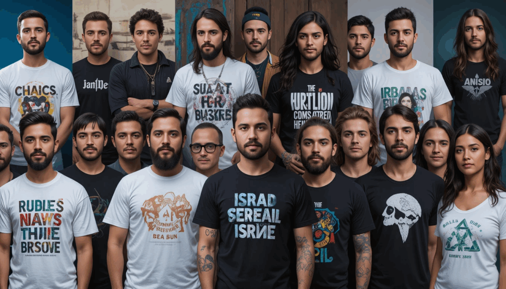 להקות ואמנים שונים מציגים את החולצות המותאמות שלהם