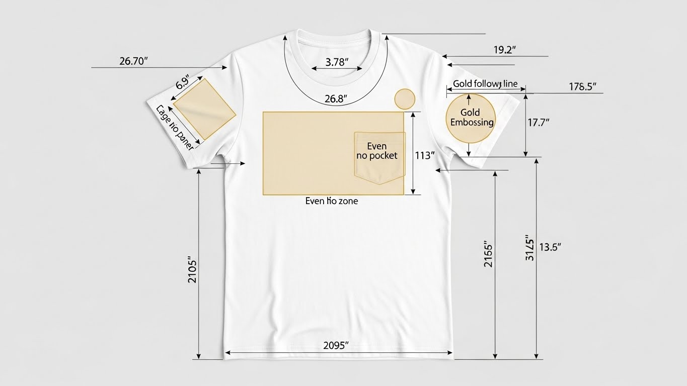 מדריך מיקומים אופטימליים לעיצוב הבלטה זהב על חולצות