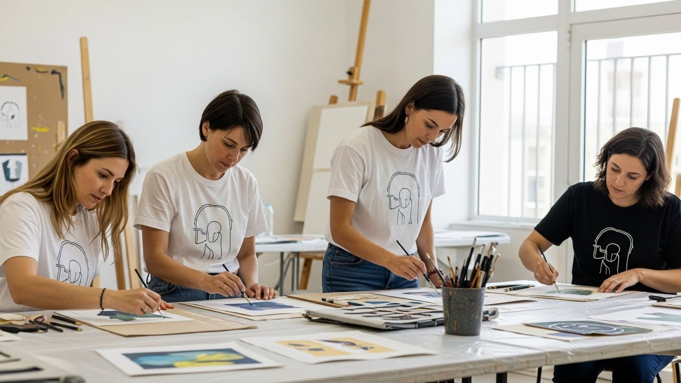 עיצוב אומנותי מודרני לסדנת יצירה למבוגרים