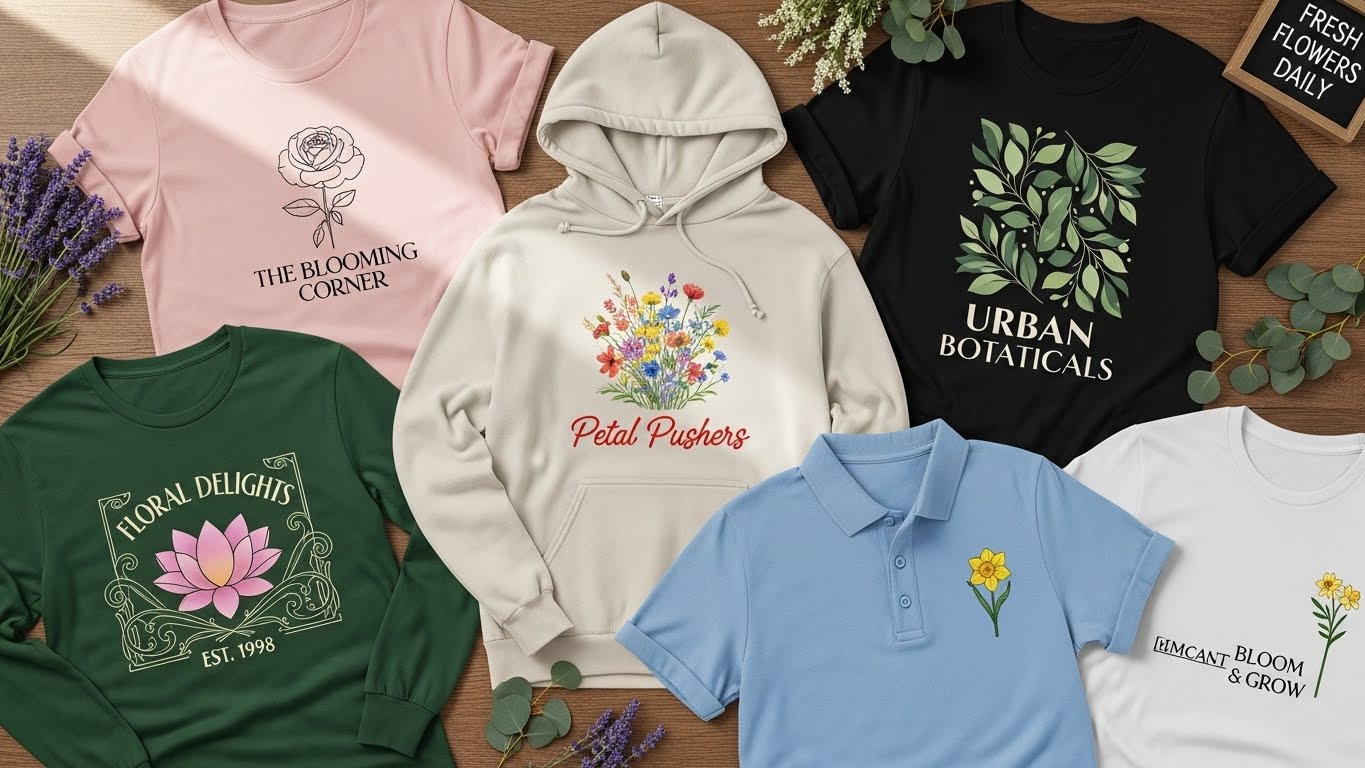 עיצובים מוצלחים לחולצות עובדים בחנות פרחים