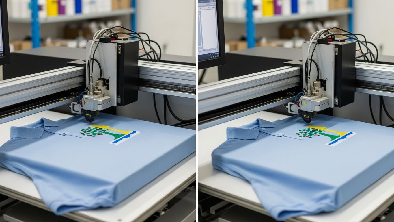 תהליך הדפסה דיגיטלית על חולצה - לפני ואחרי