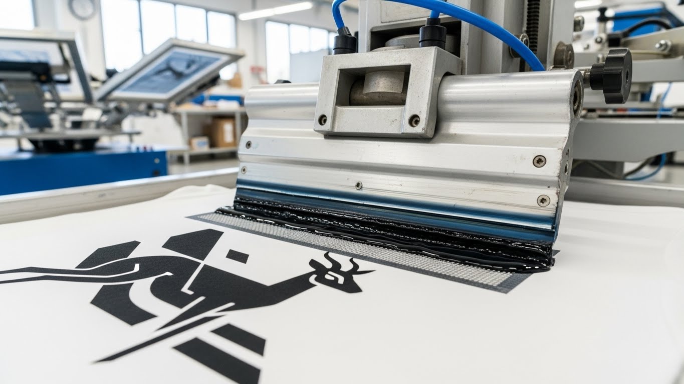 תהליך הדפסה על חולצה במפעל מקצועי