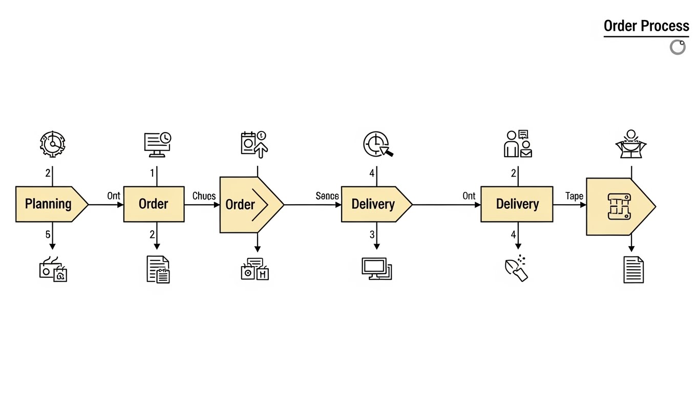 תרשים זרימה של תהליך ההזמנה