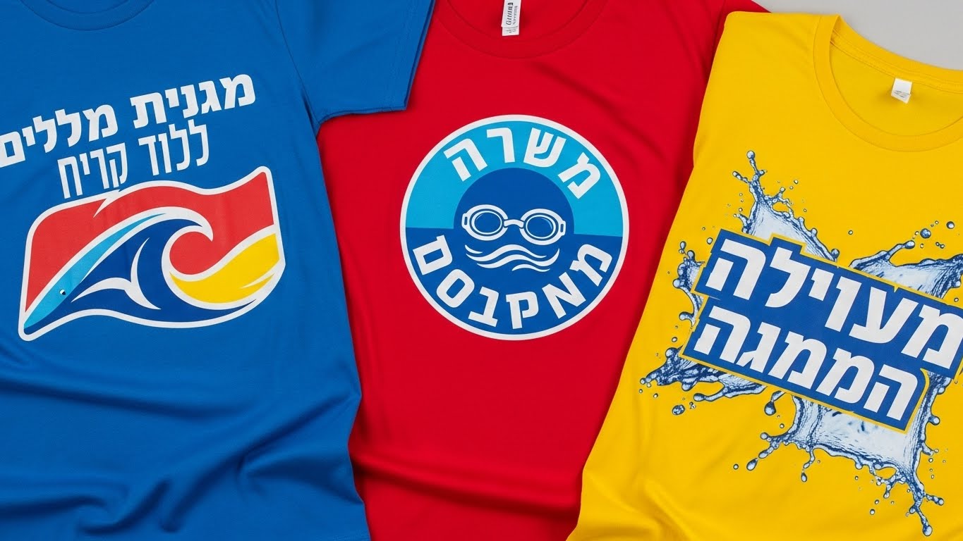 דוגמאות לעיצובי חולצות למועדוני שחייה - מגוון צבעים וסגנונות