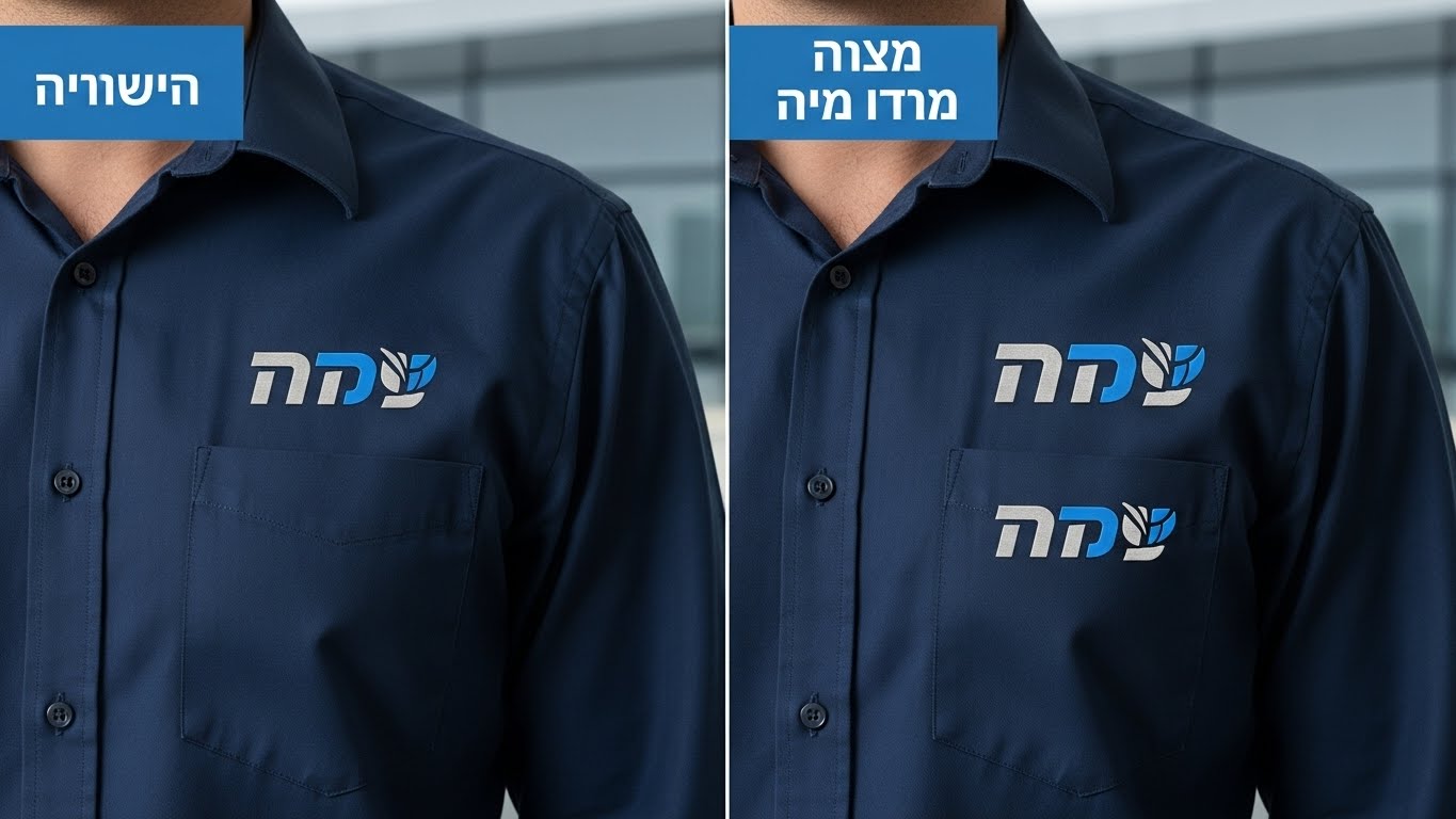 דוגמאות עיצוב נכון ולא נכון ללוגו על חולצות עבודה