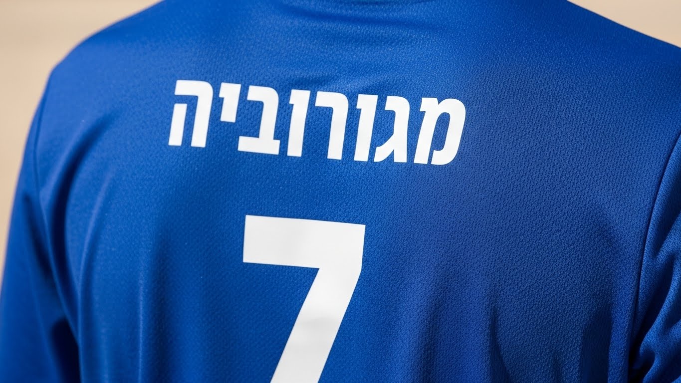 דוגמה להדפסת מספרים ושמות על גב חולצה
