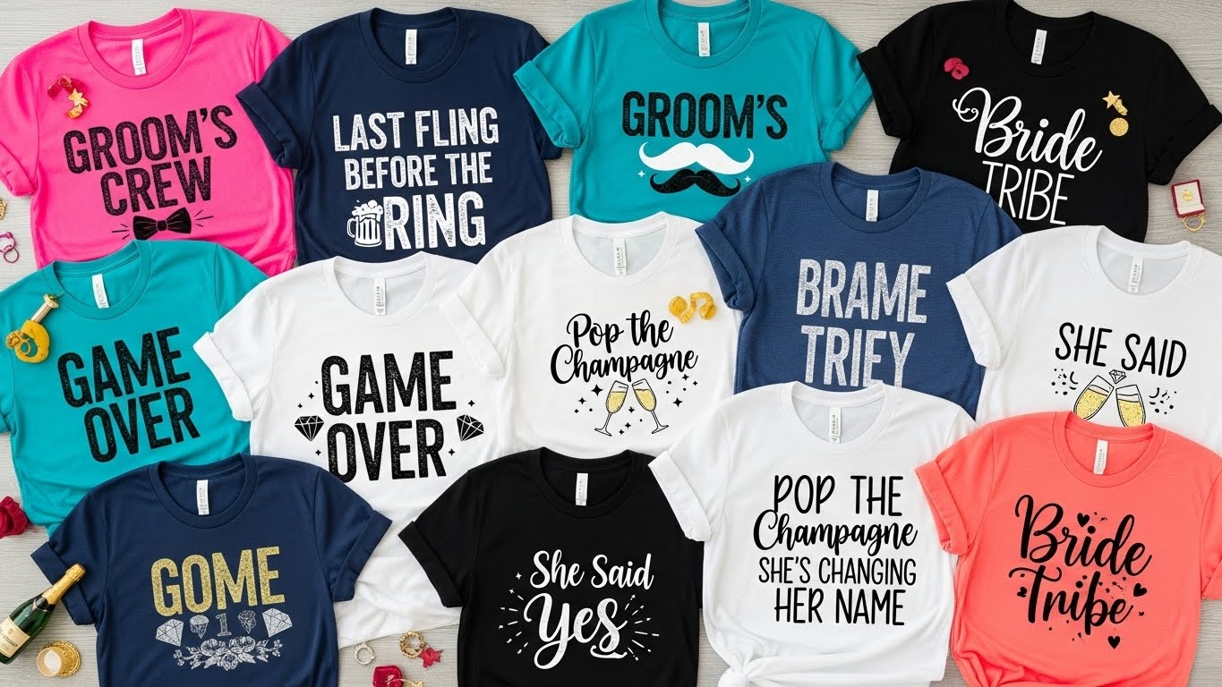 מגוון עיצובים צבעוניים וקריאטיביים לחולצות מסיבות