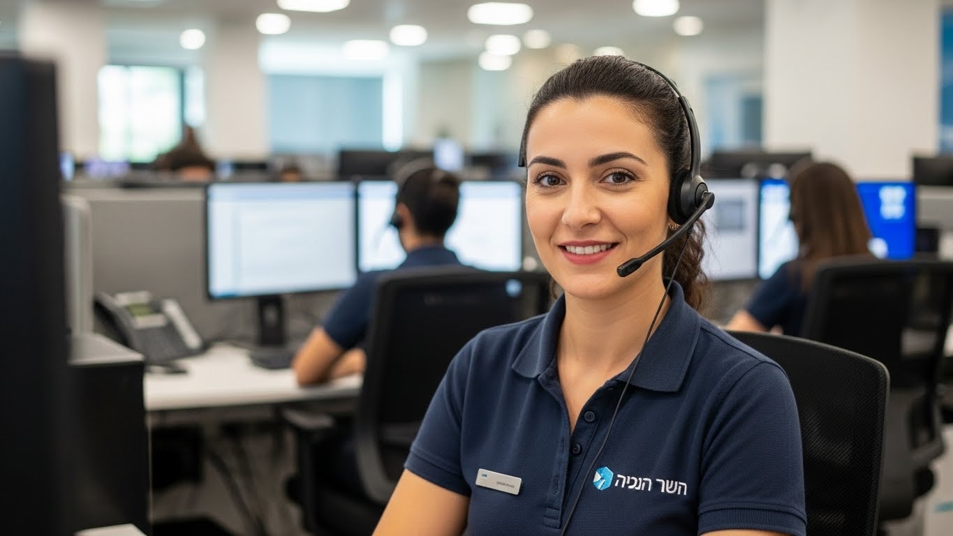 נציגות שירות לקוחות בחולצות ממותגות במרכז תמיכה טלפוני מודרני