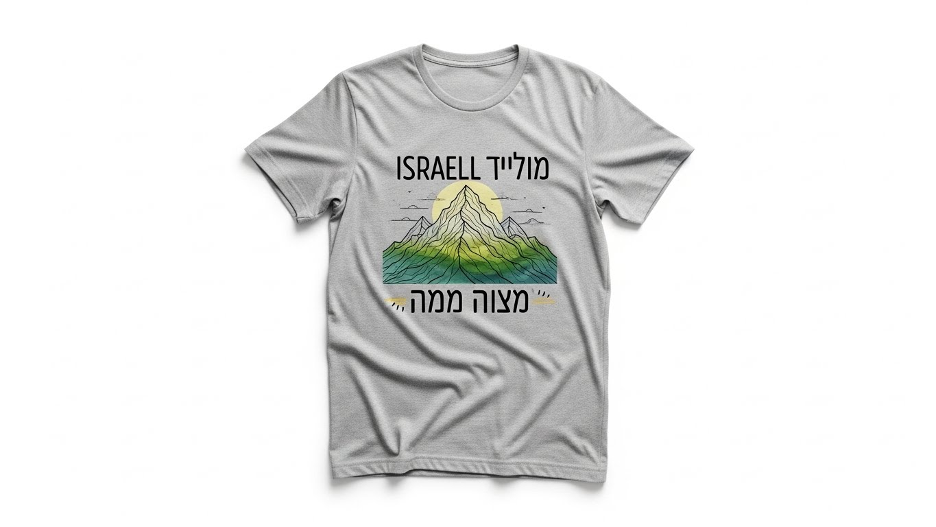 עיצוב מקורי של חולצת טיול על מקבוק דיגיטלי