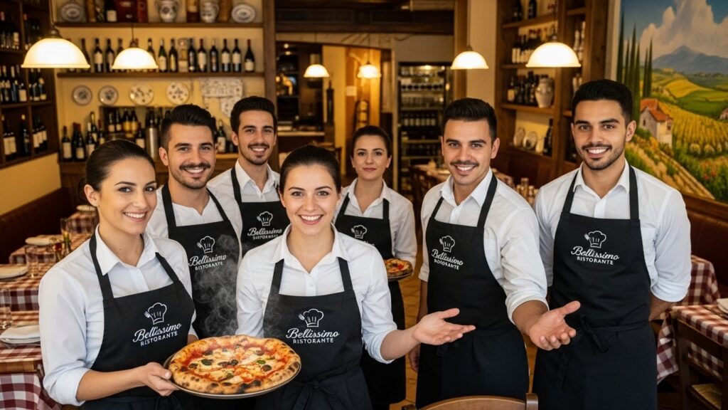 חולצות מותאמות למסעדות איטלקיות – המדריך המלא למיתוג מקצועי ואווירה אותנטית