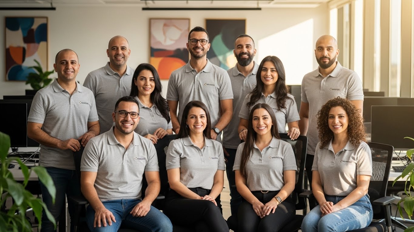 צוות שירות לקוחות בישראל בחולצות ממותגות אחידות - גאווה ומקצועיות