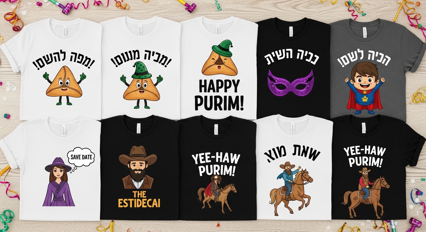 גלריית עיצובים לחולצות פורים
