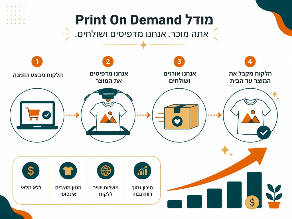 אינפוגרפיקה על שוק ההדפסה לפי דרישה והמסחר האלקטרוני