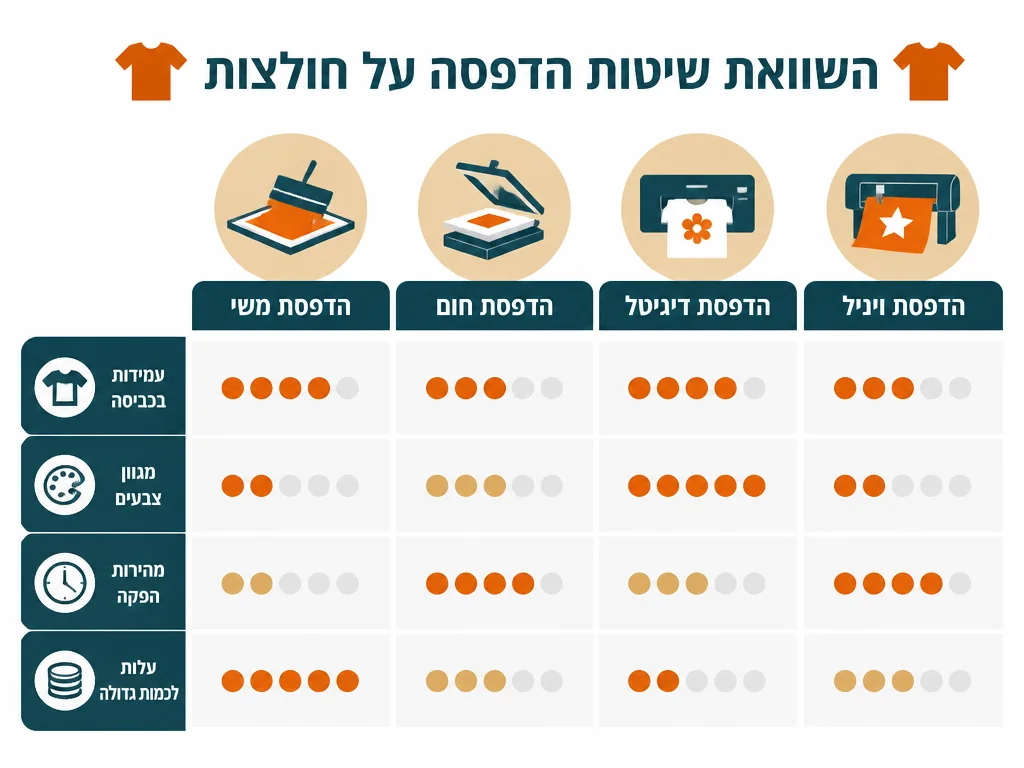 אינפוגרפיקה בעברית המסבירה סובלימציה על חולצות