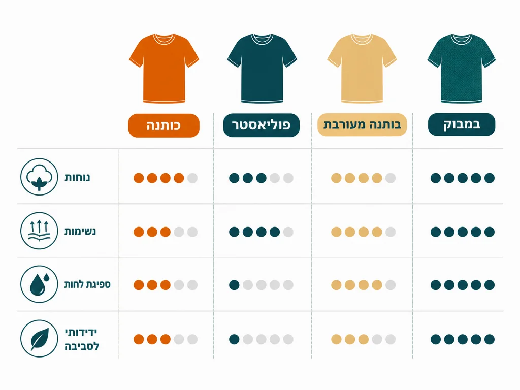 אינפוגרפיקה בעברית המסבירה גזרת יוניסקס מול גזרה נשית בחולצות ממותגות