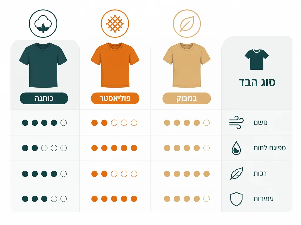 אינפוגרפיקה בעברית המסבירה כותנה מסורקת מול כותנה רגילה