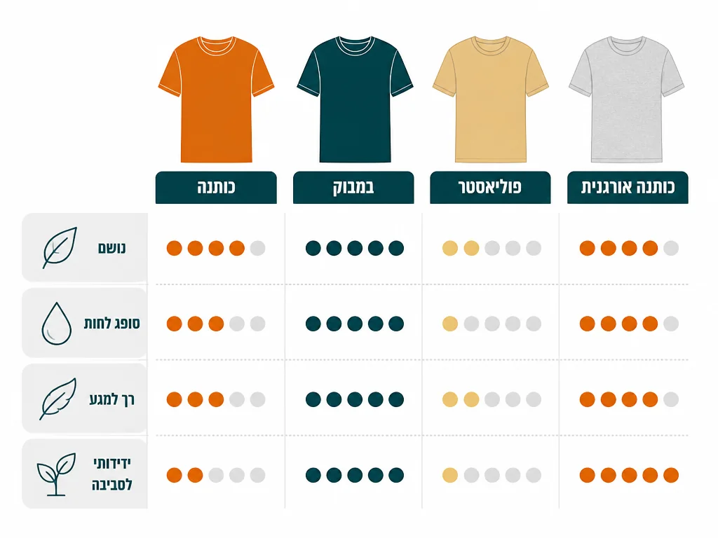 אינפוגרפיקה בעברית המסבירה חולצות אוברסייז להדפסה