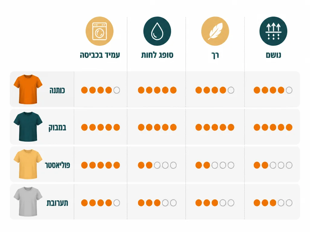 אינפוגרפיקה בעברית המסבירה חולצות פולו ממותגות מול טי שירט