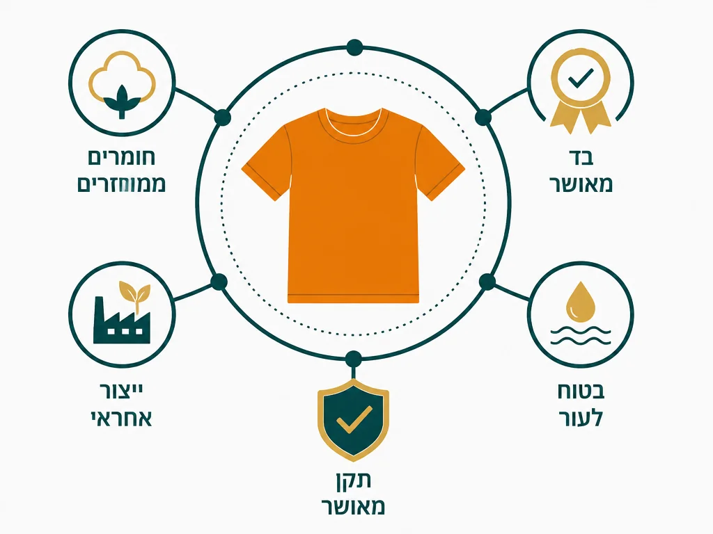 אינפוגרפיקה בעברית המסבירה את תקן OEKO-TEX בחולצות