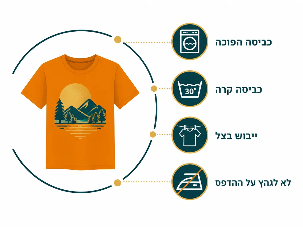 אינפוגרפיקה בעברית המסבירה למה הדפסה על חולצה מתקלפת או נסדקת