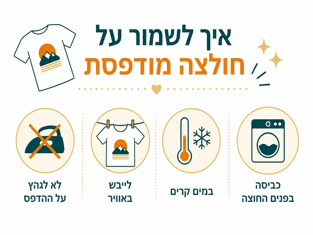 אינפוגרפיקה בעברית המסבירה זמני אספקה בהדפסת חולצות