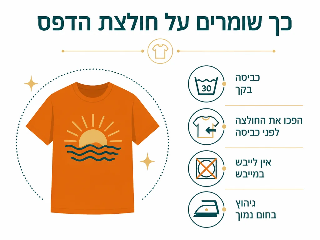 אינפוגרפיקה בעברית המסבירה זכויות יוצרים בעיצוב חולצות