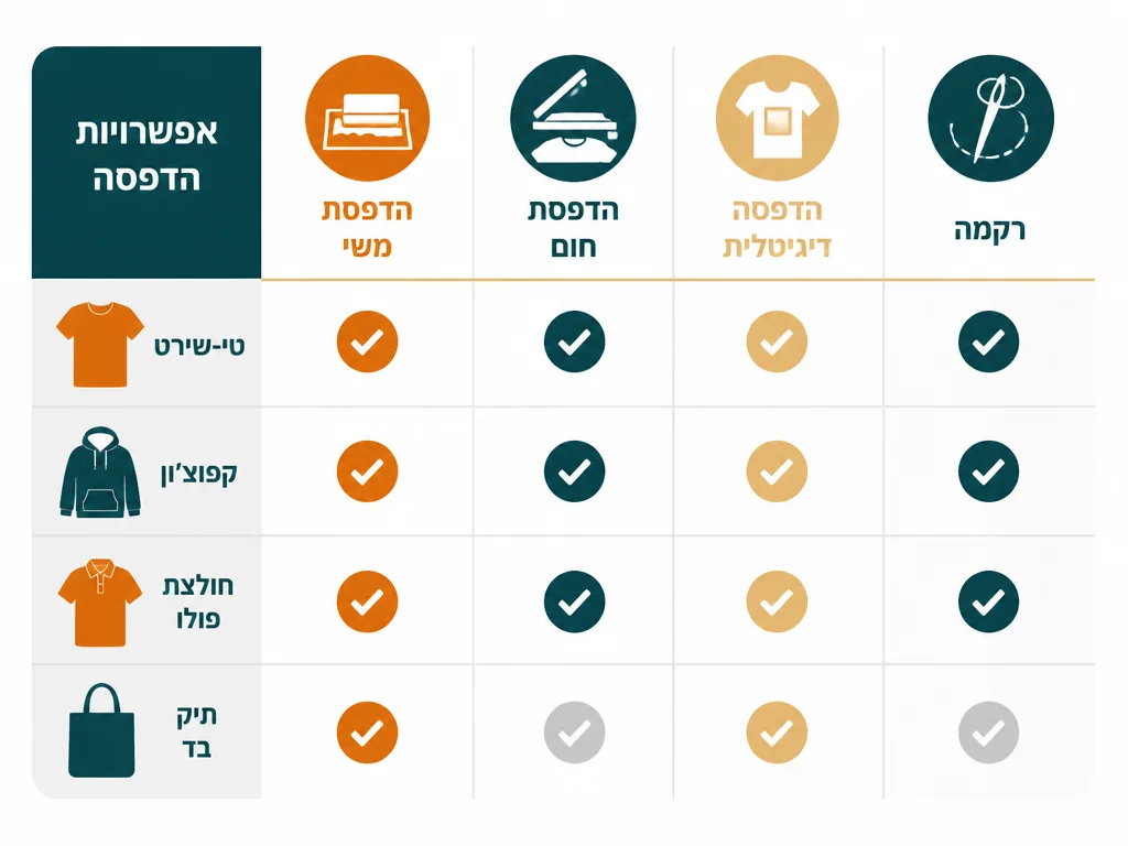 אינפוגרפיקה בעברית המסבירה חולצות שרוול ארוך ושרוול שלושה רבעים