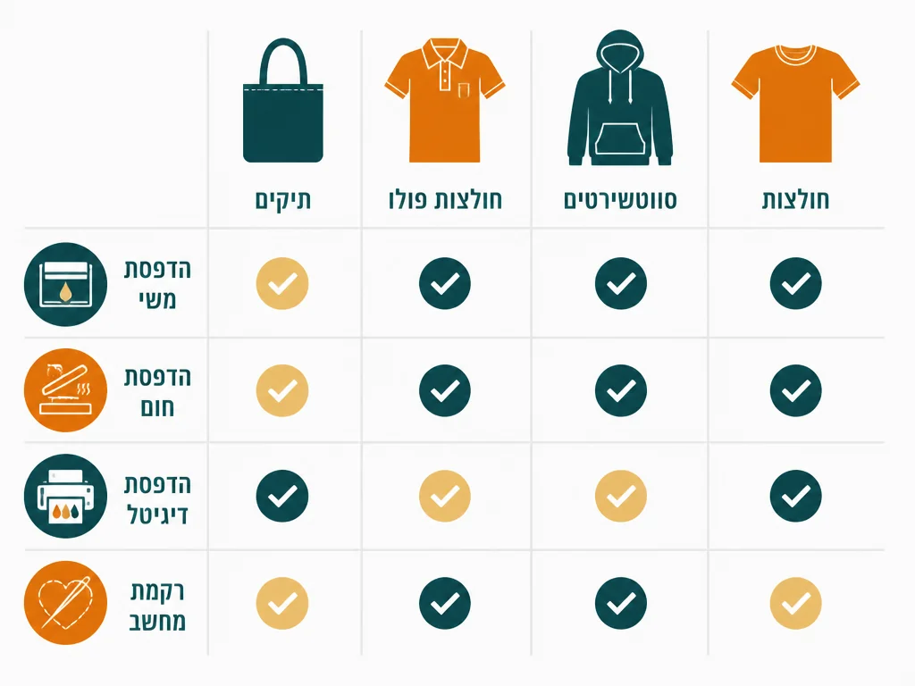 אינפוגרפיקה בעברית המסבירה ביגוד ממותג לכנסים