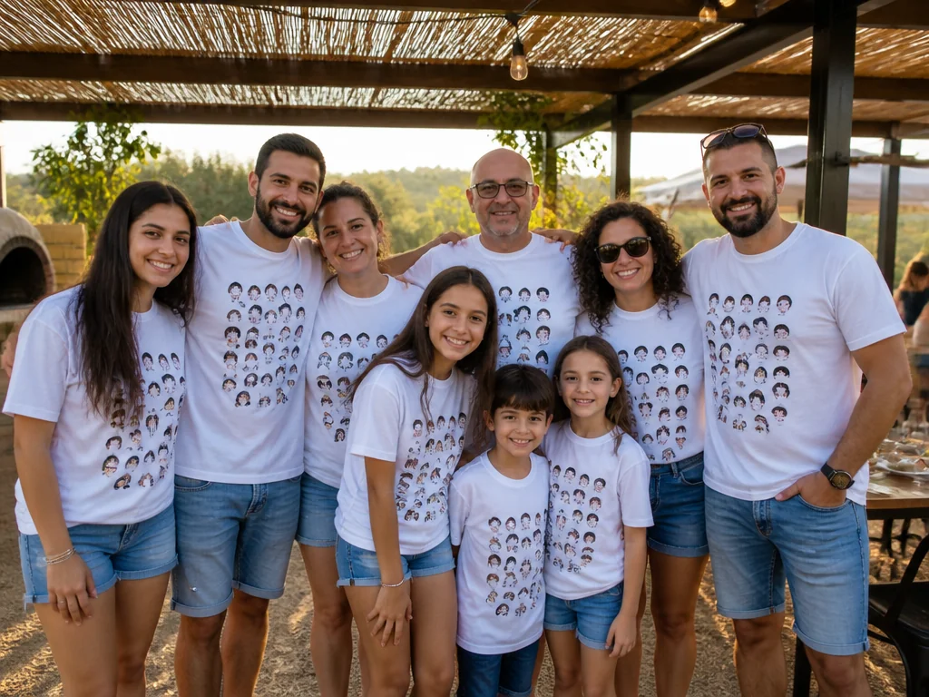 חולצה מודפסת בסדנת הדפסה, ממחיש חולצות לסוכות