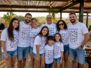 חולצה מודפסת בסדנת הדפסה, ממחיש חולצות לסוכות