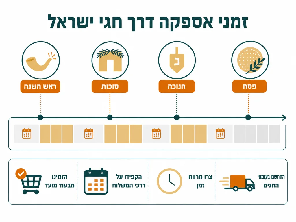 אינפוגרפיקה בעברית המסבירה לוח שנה שיווקי לעסק