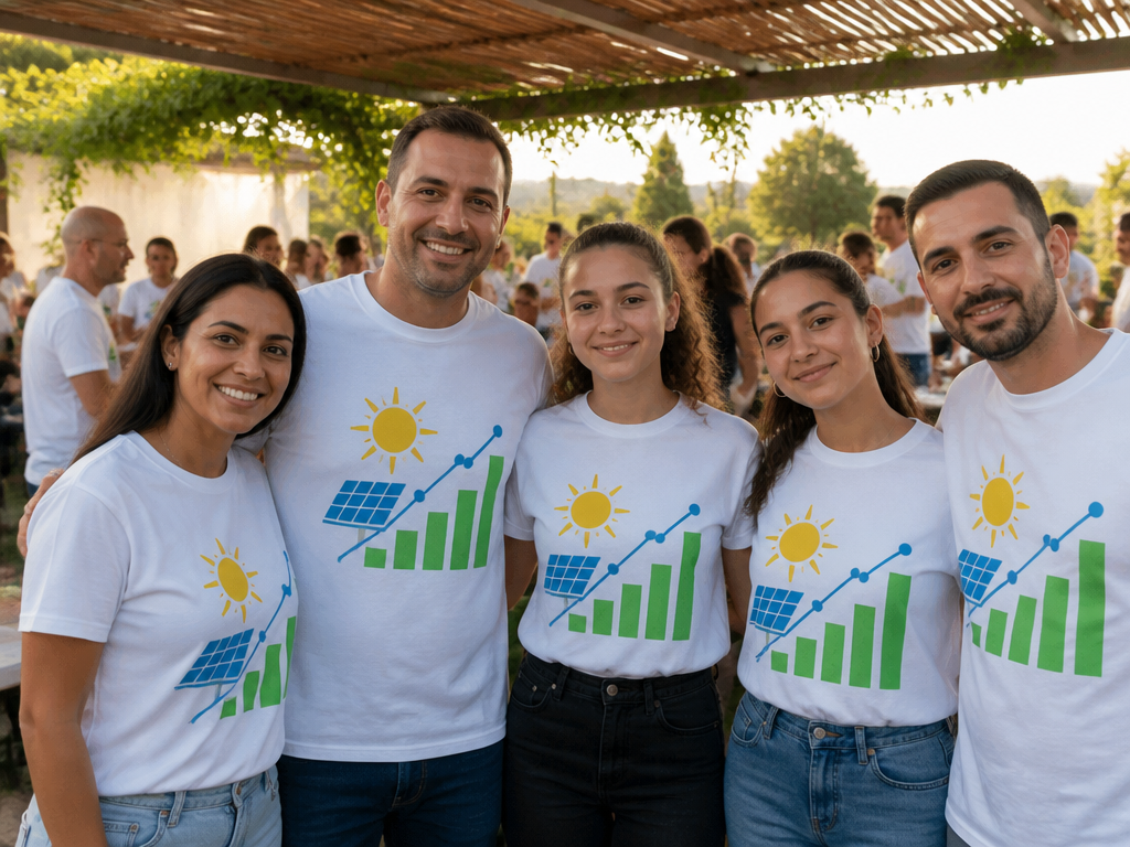 חולצה מודפסת בסדנת הדפסה, ממחיש לוח שנה שיווקי לעסק