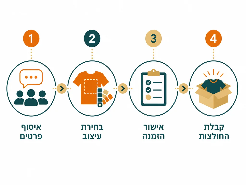 אינפוגרפיקה בעברית המסבירה חולצות לוועדי הורים