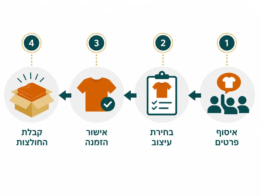 אינפוגרפיקה בעברית המסבירה חולצות למורים ולצוות חינוכי
